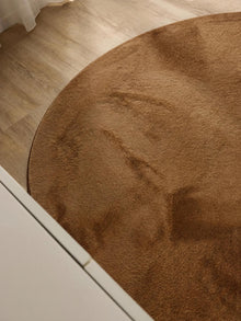 Faux Fur Rug Furry Light Brown