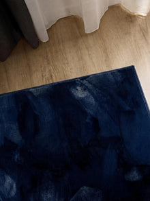 Faux Fur Rug Furry Dark Blue