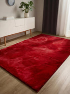 Faux Fur Rug Furry Red