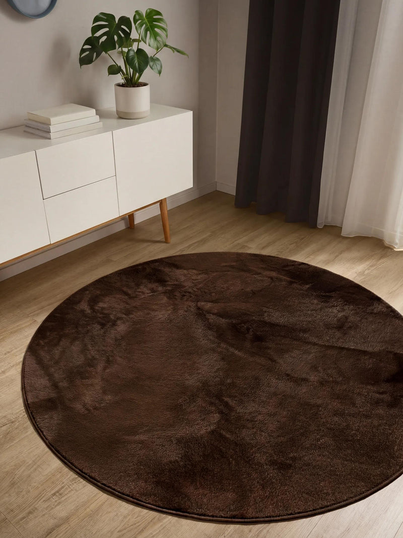 Faux Fur Rug Furry Brown
