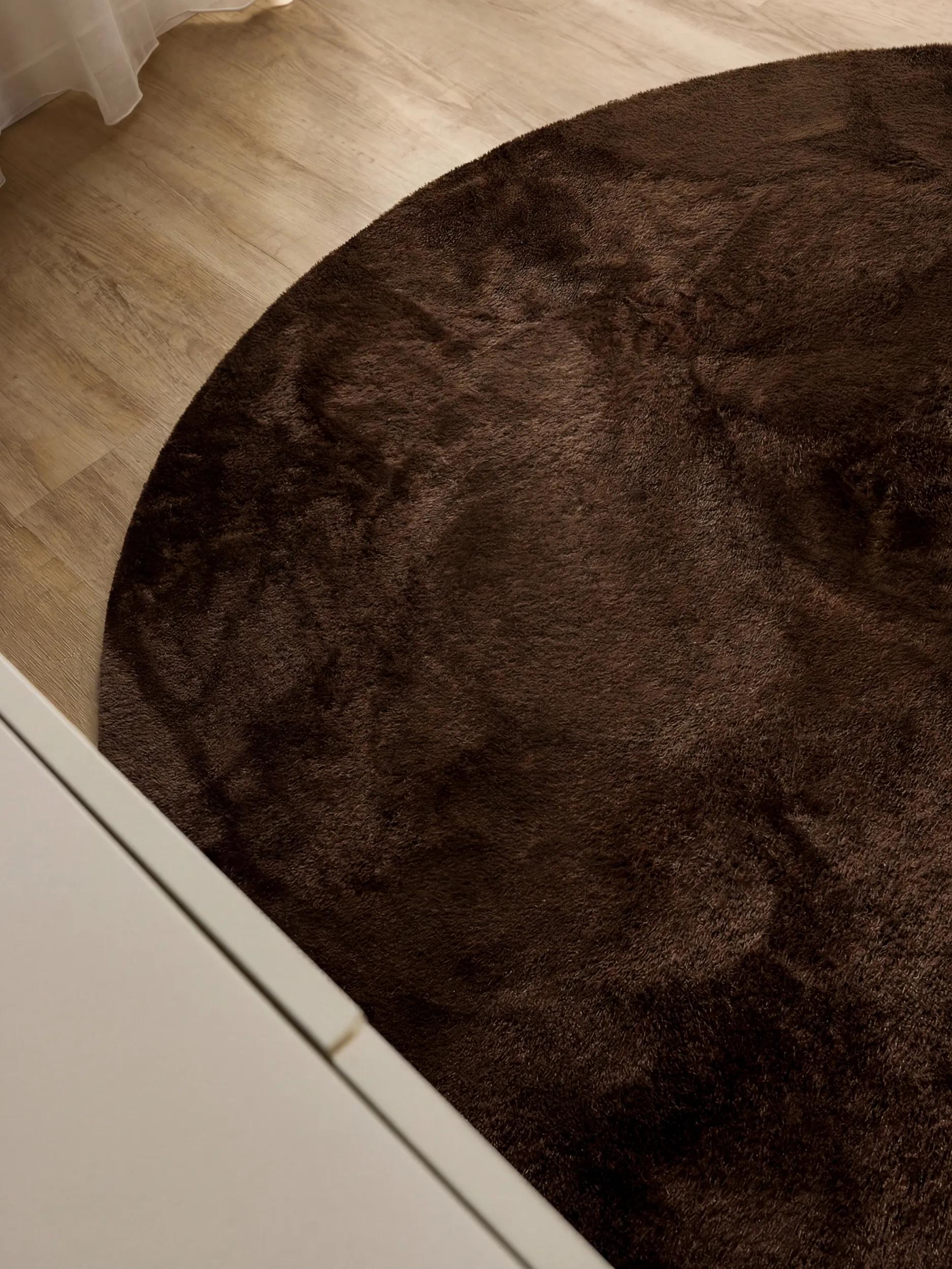 Faux Fur Rug Furry Brown