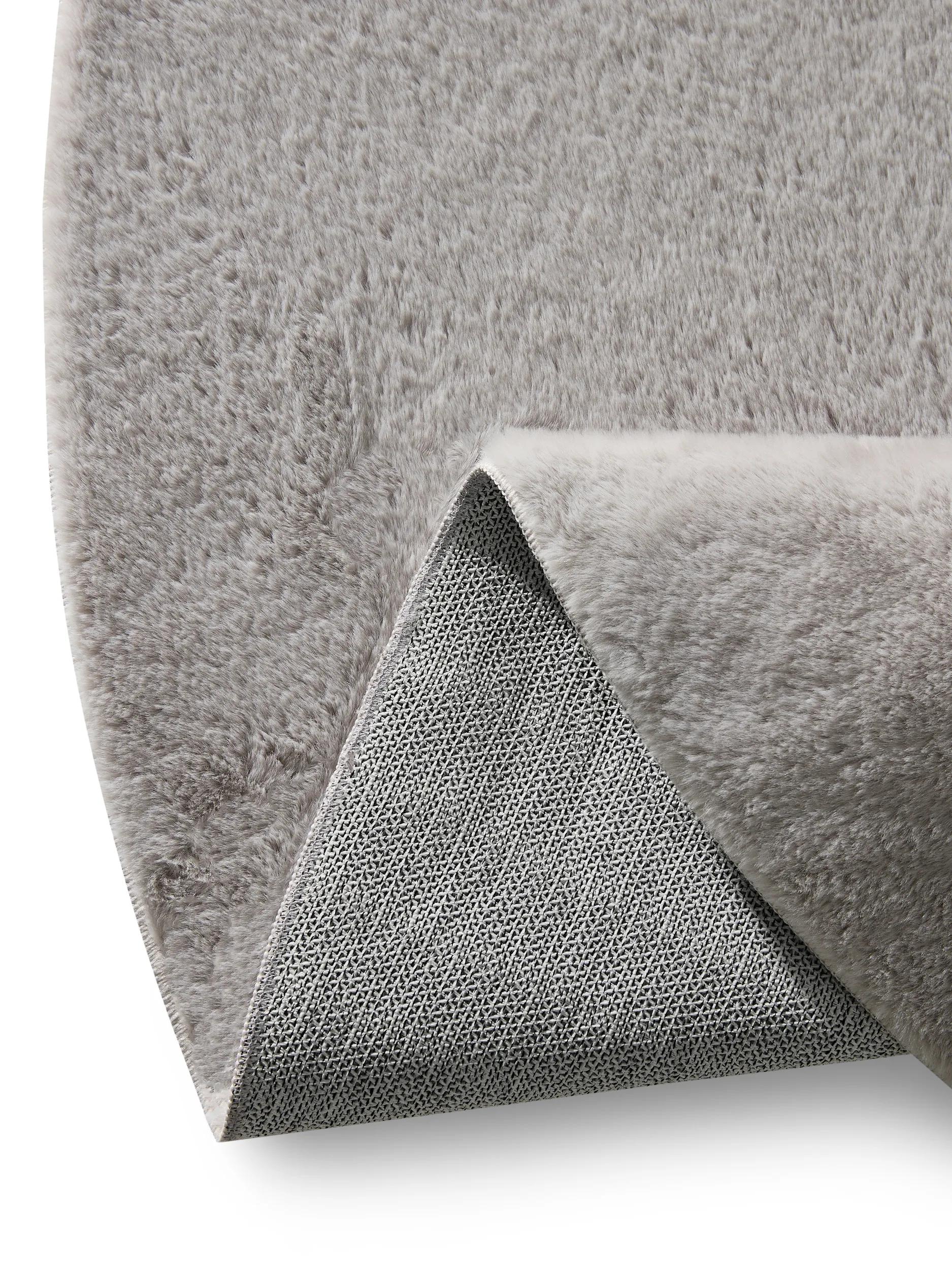 Faux Fur Rug Furry Light Grey
