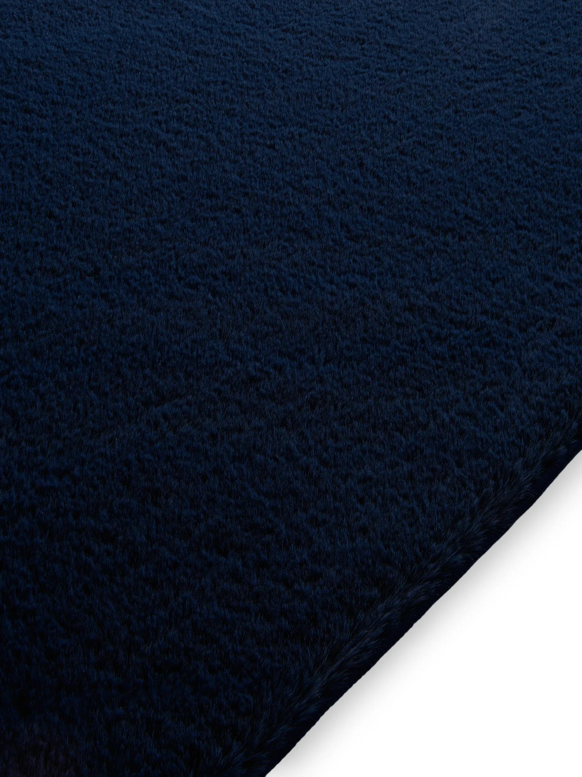 Faux Fur Rug Furry Dark Blue