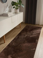 Faux Fur Rug Furry Brown