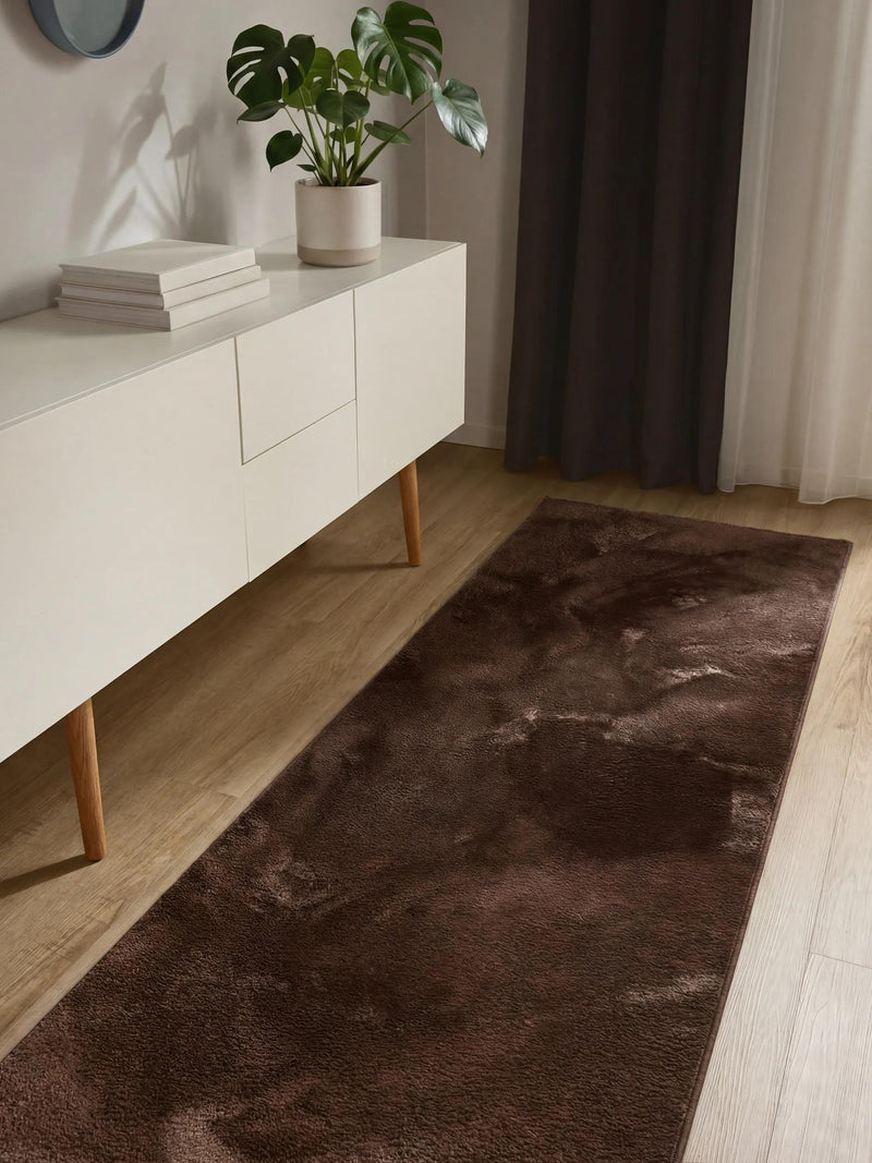 Faux Fur Rug Furry Brown