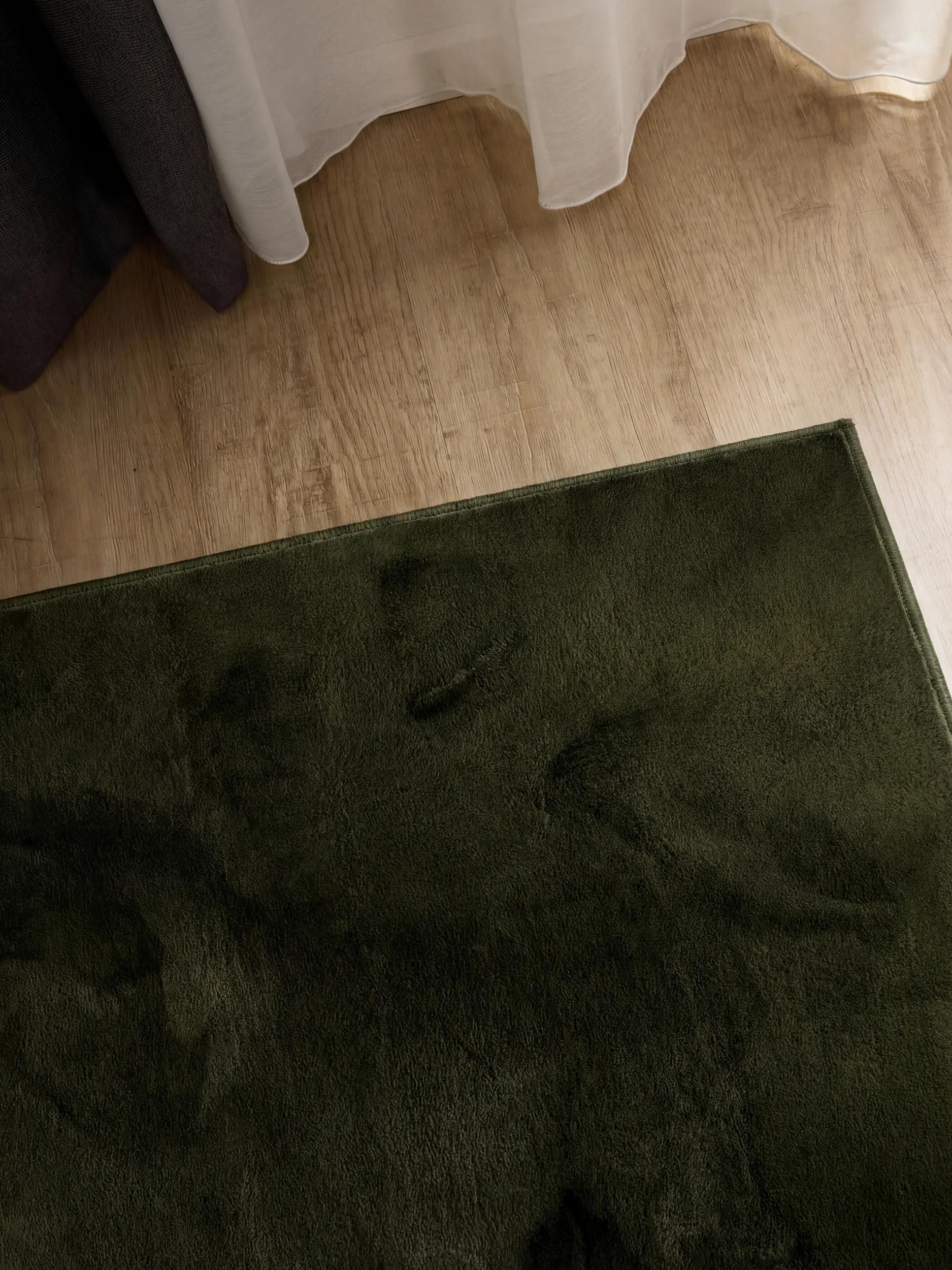 Faux Fur Rug Furry Olive green