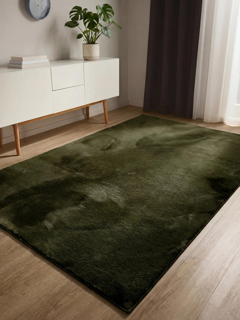 Faux Fur Rug Furry Olive green
