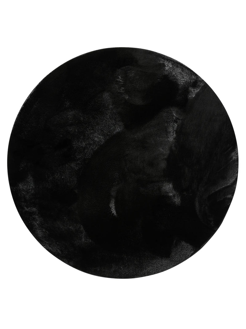 Faux Fur Rug Furry Black
