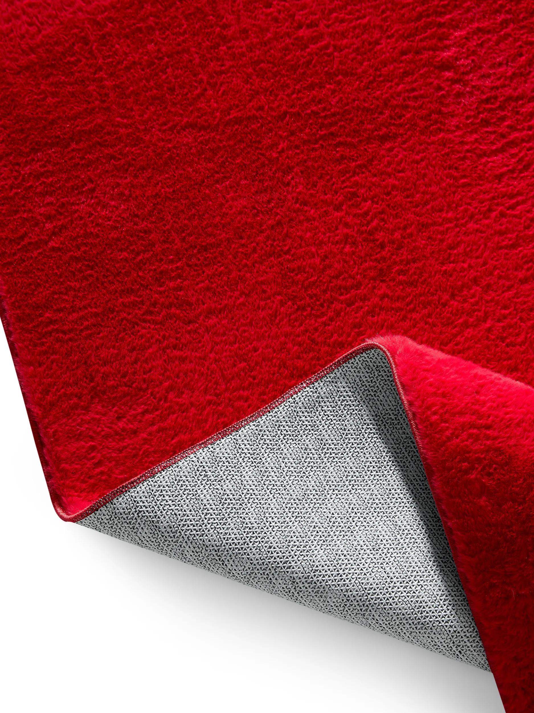 Faux Fur Rug Furry Red