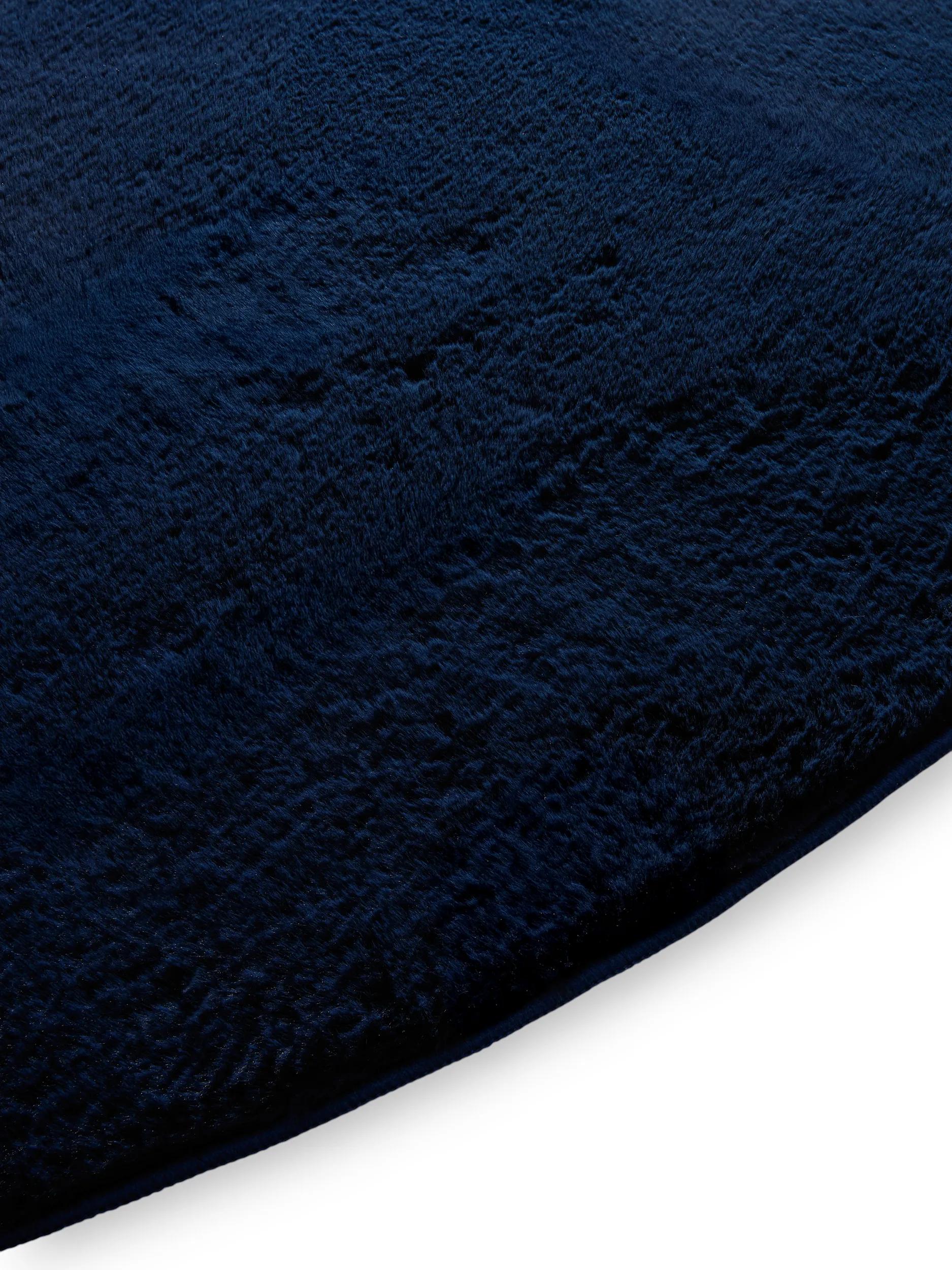 Faux Fur Rug Furry Dark Blue