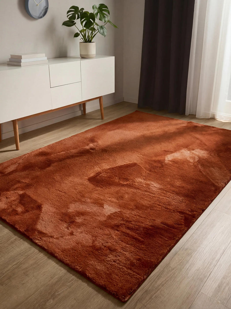 Faux Fur Rug Furry Orange