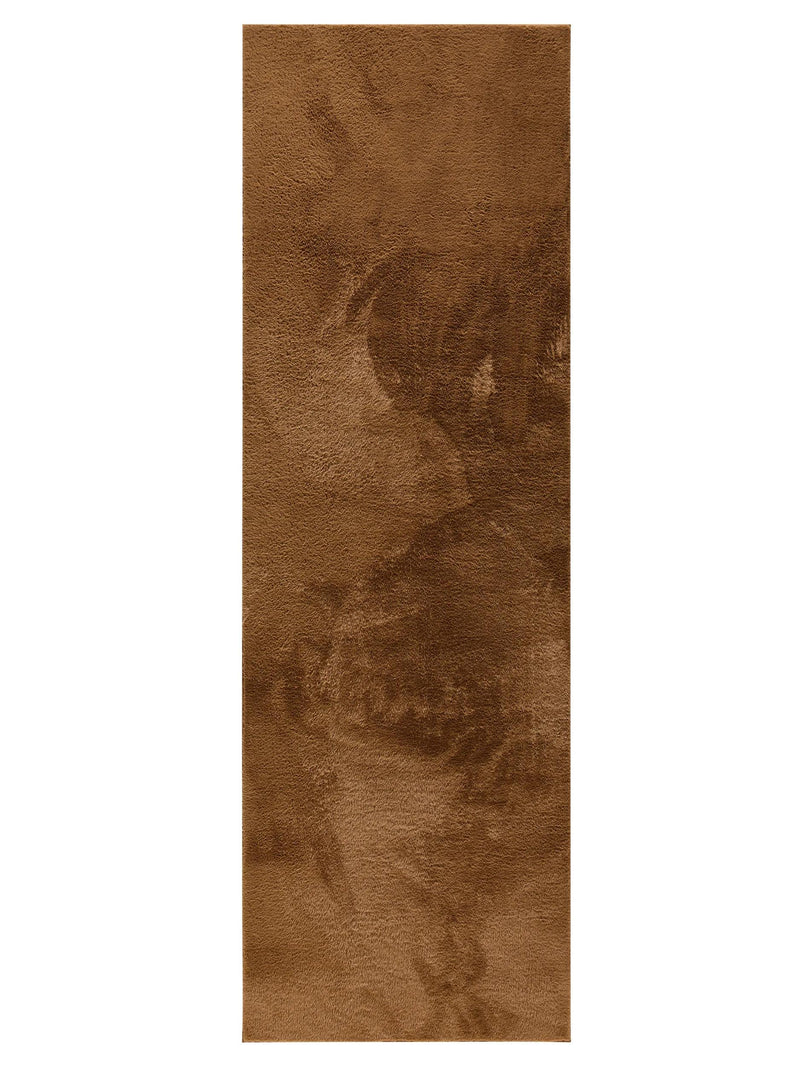 Faux Fur Rug Furry Light Brown