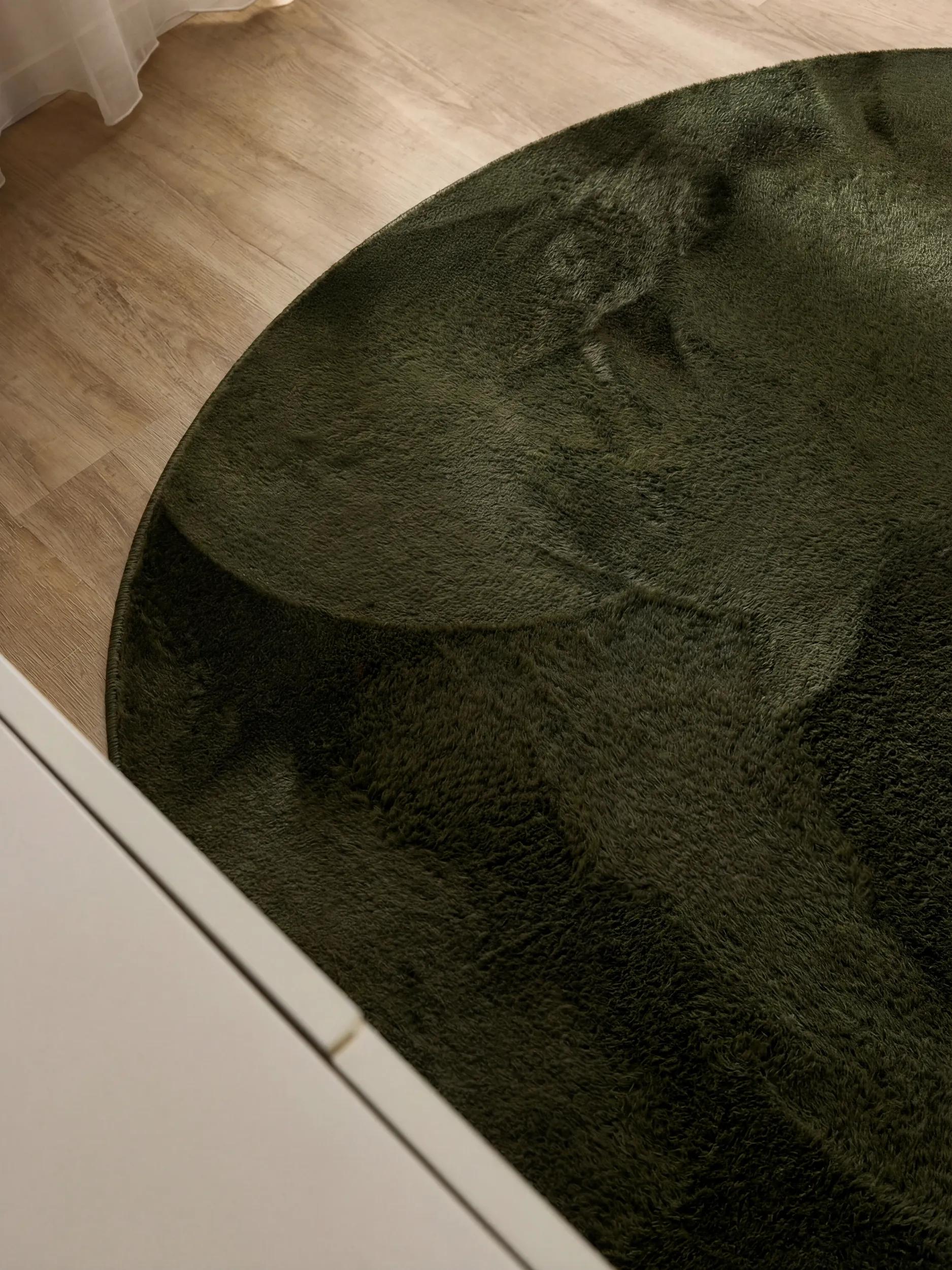 Faux Fur Rug Furry Olive green