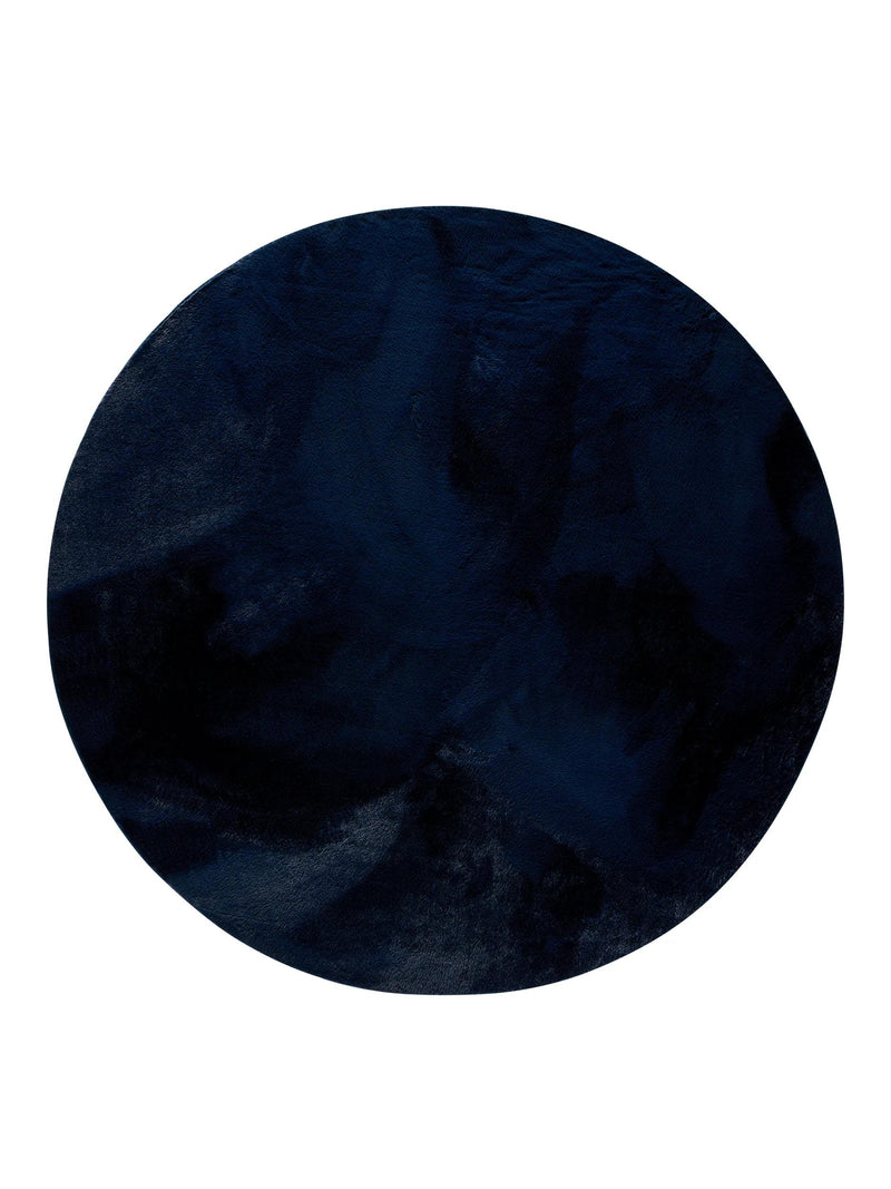 Faux Fur Rug Furry Dark Blue