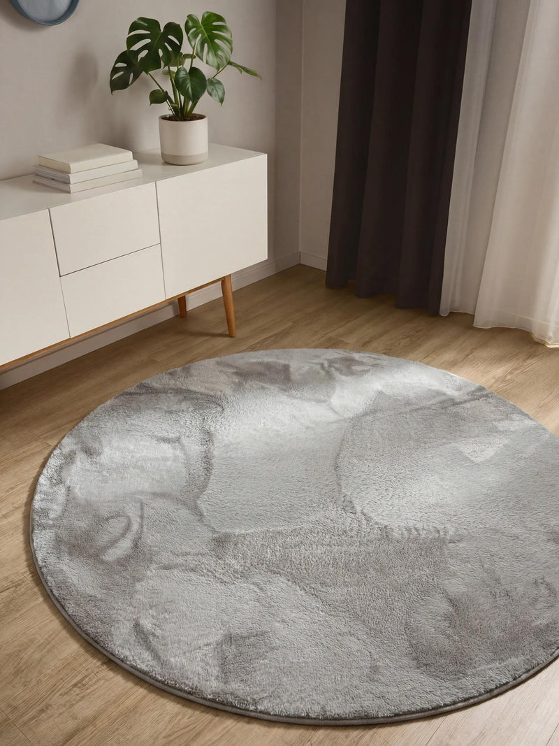 Faux Fur Rug Furry Light Grey