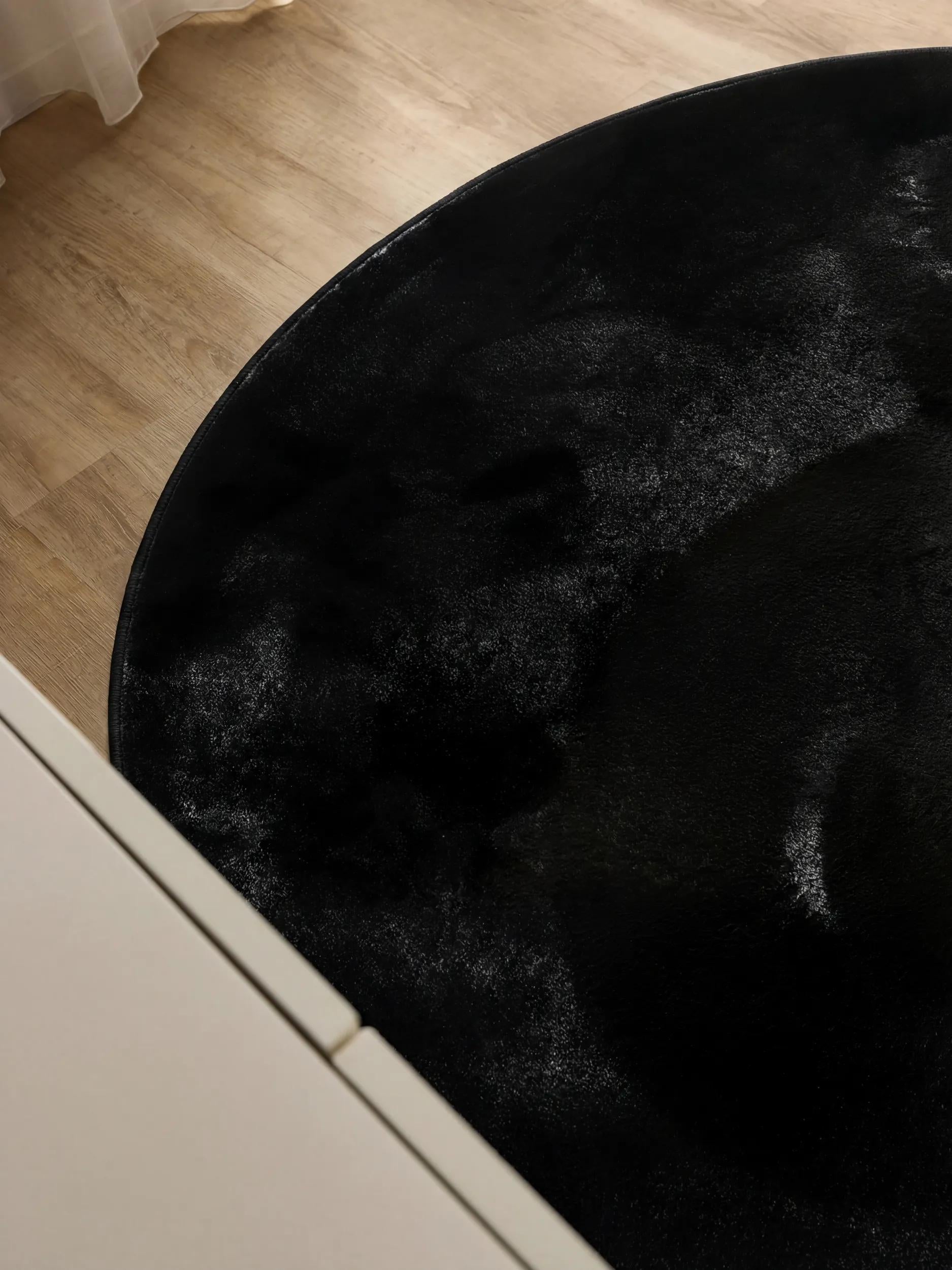 Faux Fur Rug Furry Black