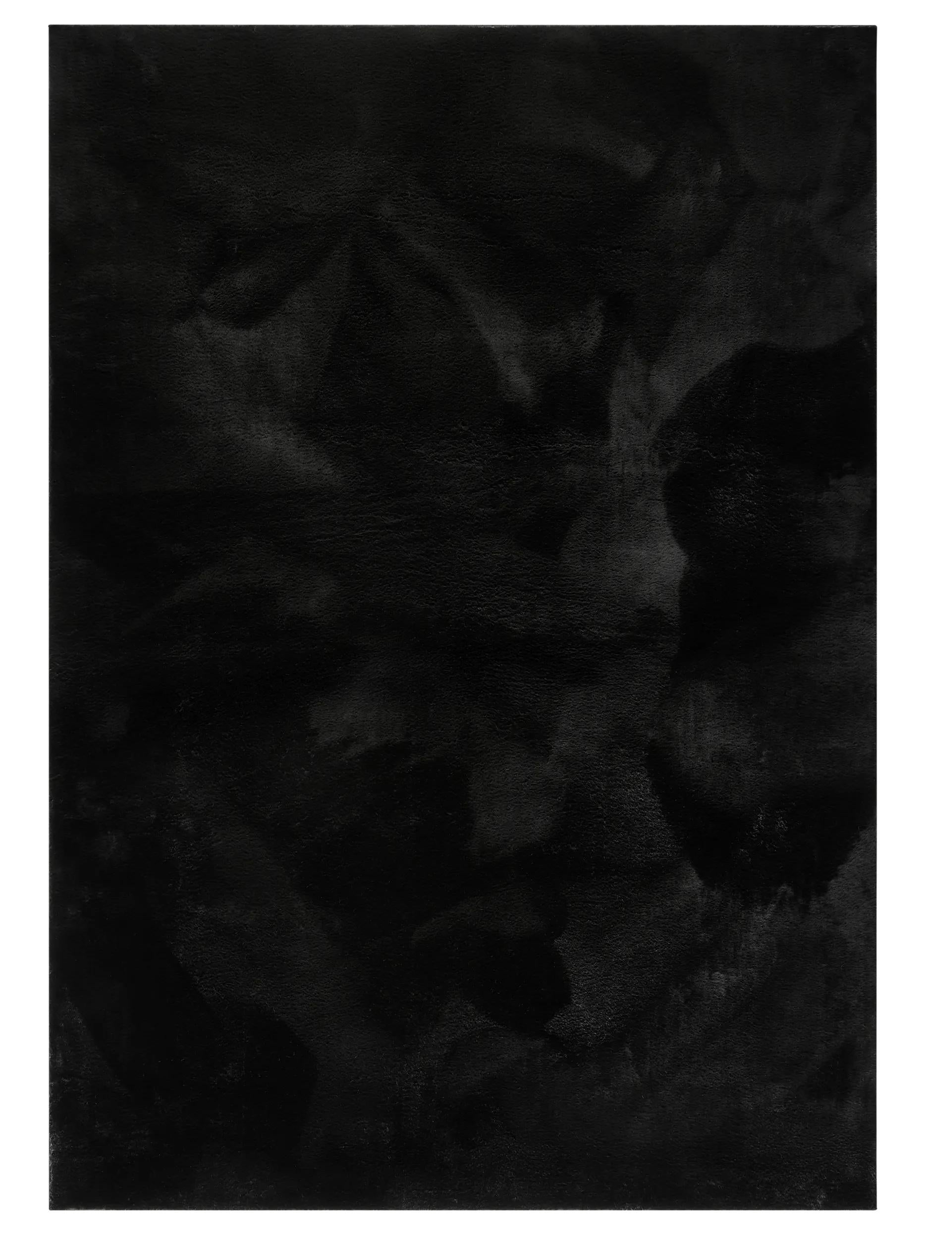 Faux Fur Rug Furry Black