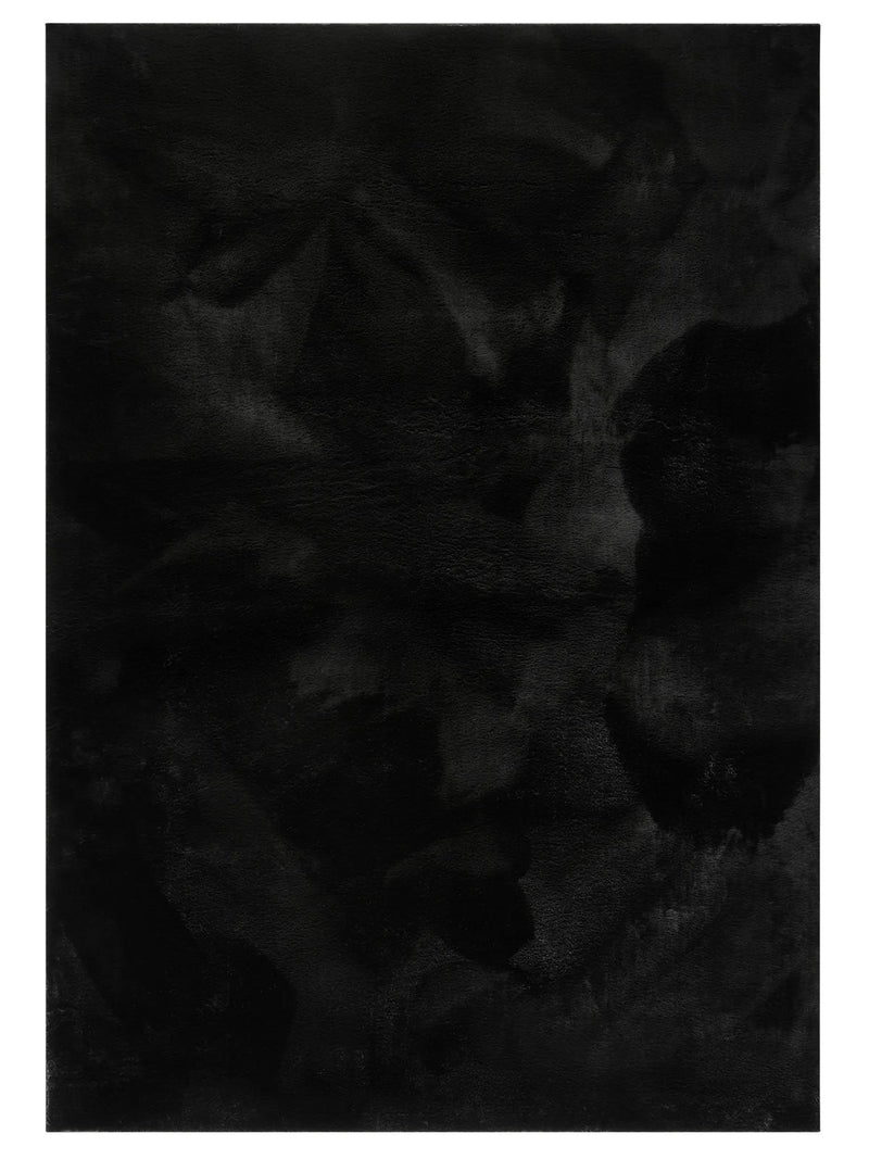 Faux Fur Rug Furry Black