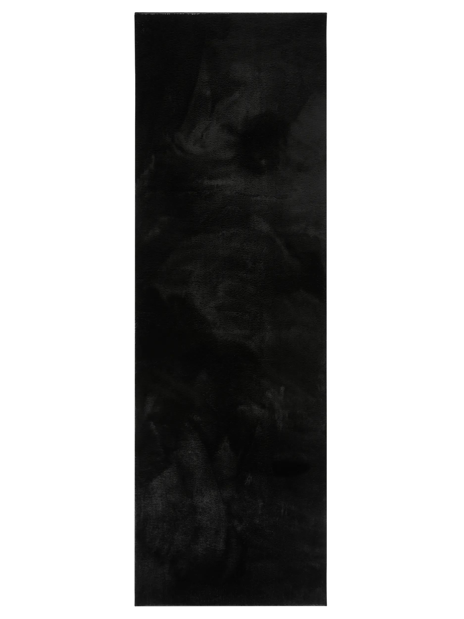Faux Fur Rug Furry Black