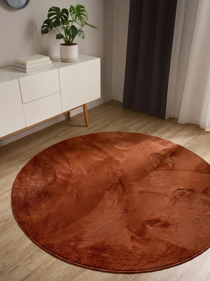 Faux Fur Rug Furry Orange