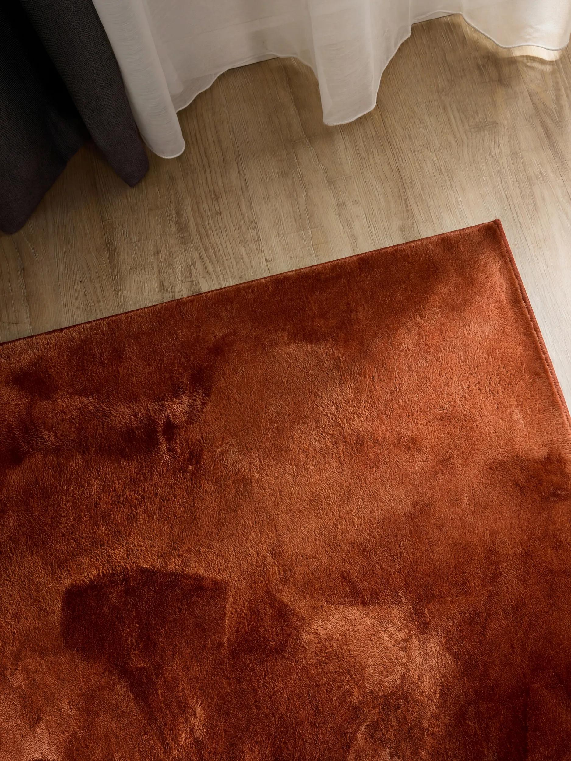Faux Fur Rug Furry Orange