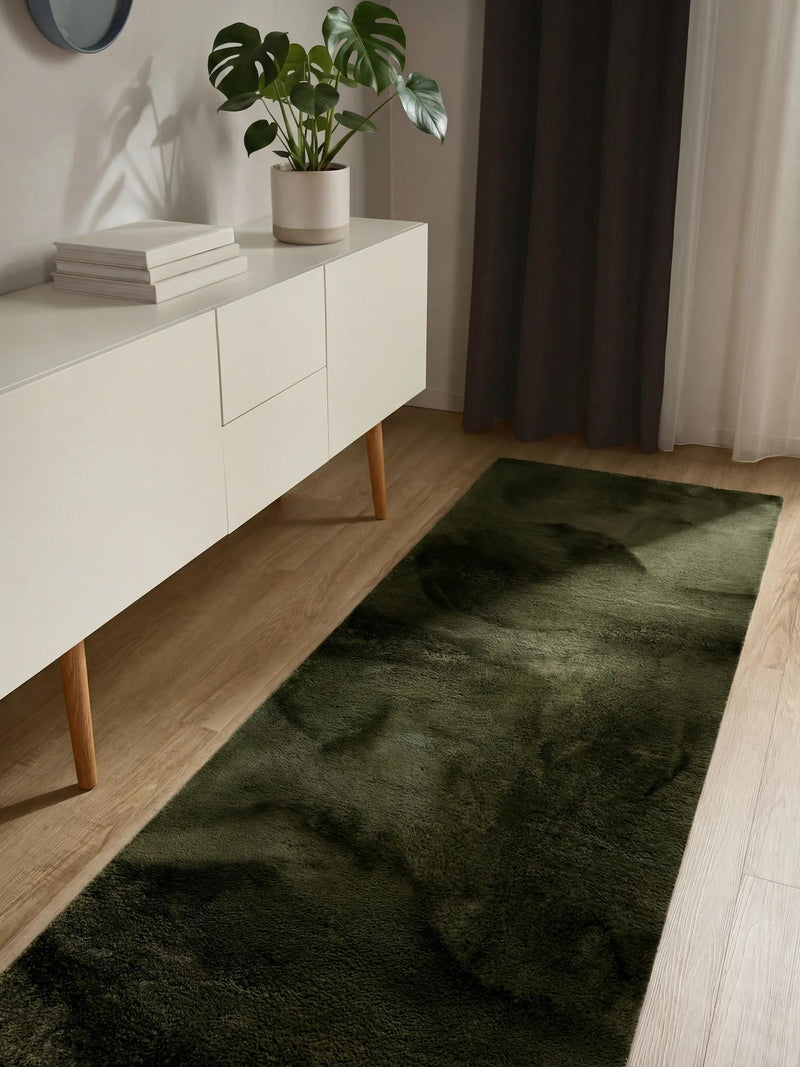 Faux Fur Rug Furry Olive green