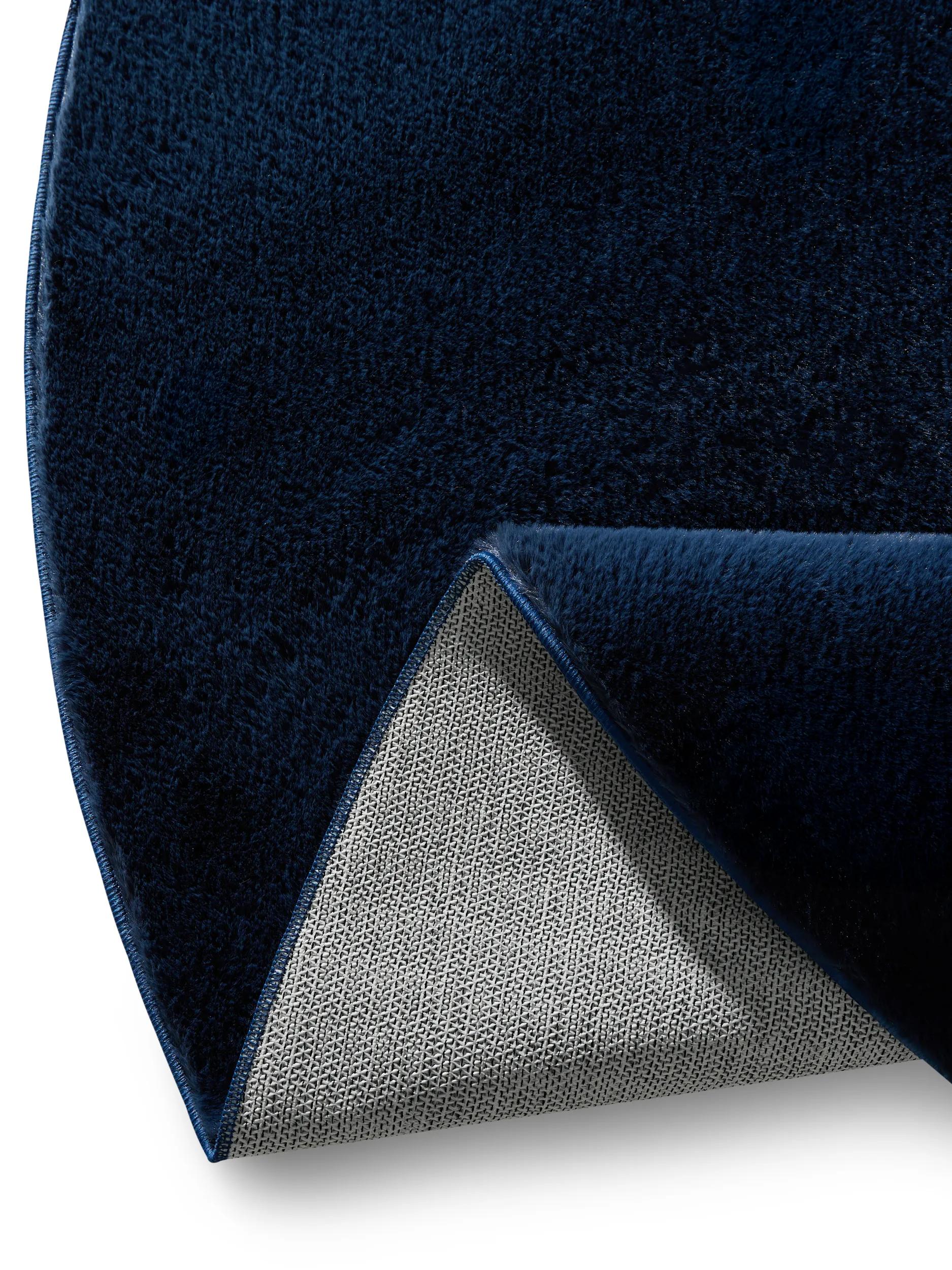 Faux Fur Rug Furry Dark Blue