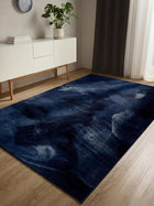 Faux Fur Rug Furry Dark Blue