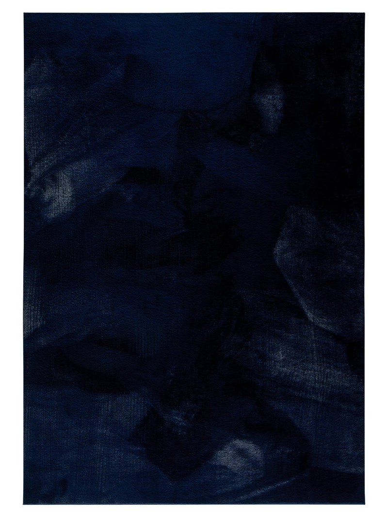 Faux Fur Rug Furry Dark Blue
