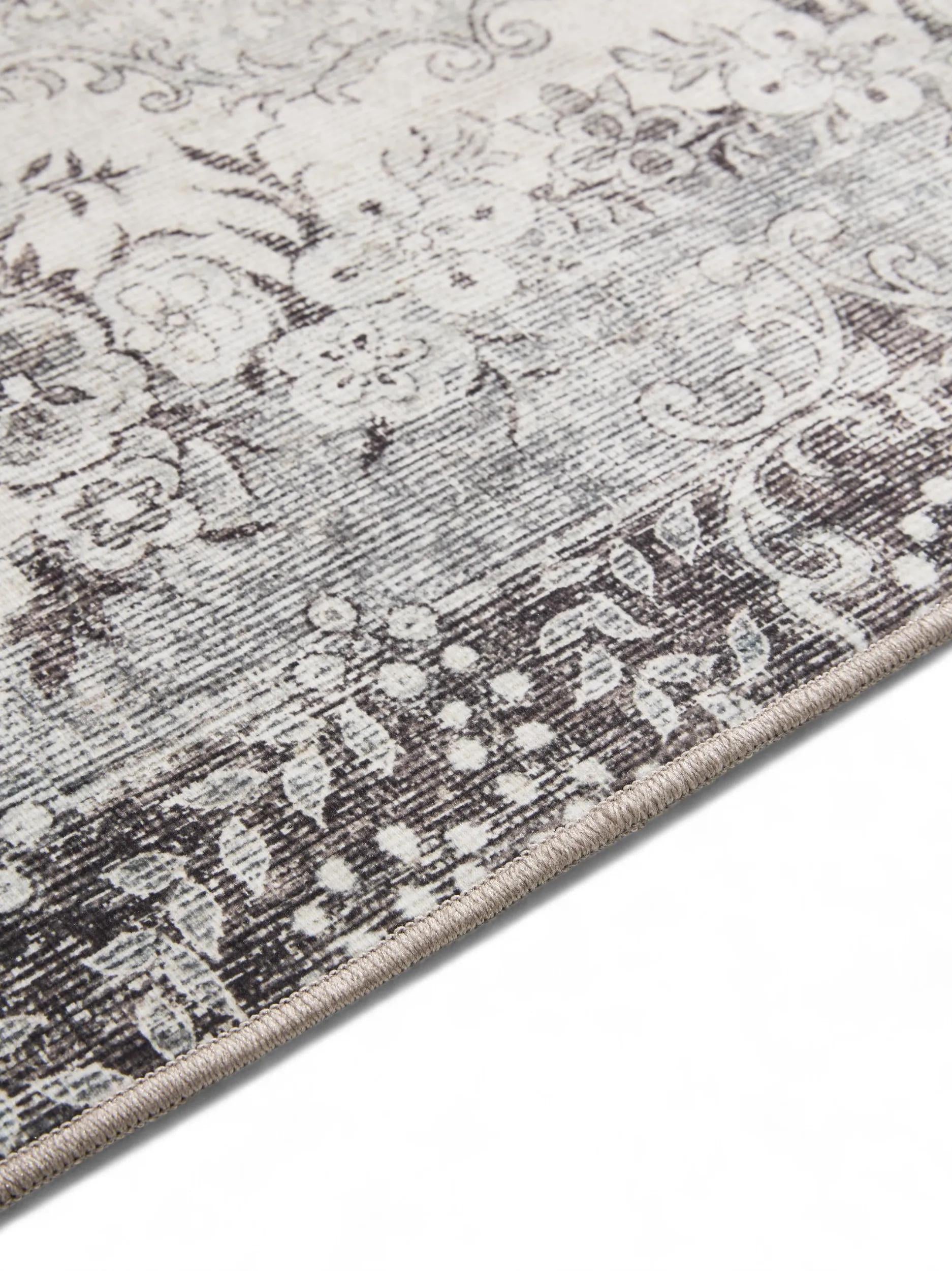 Washable Rug George Black/Grey