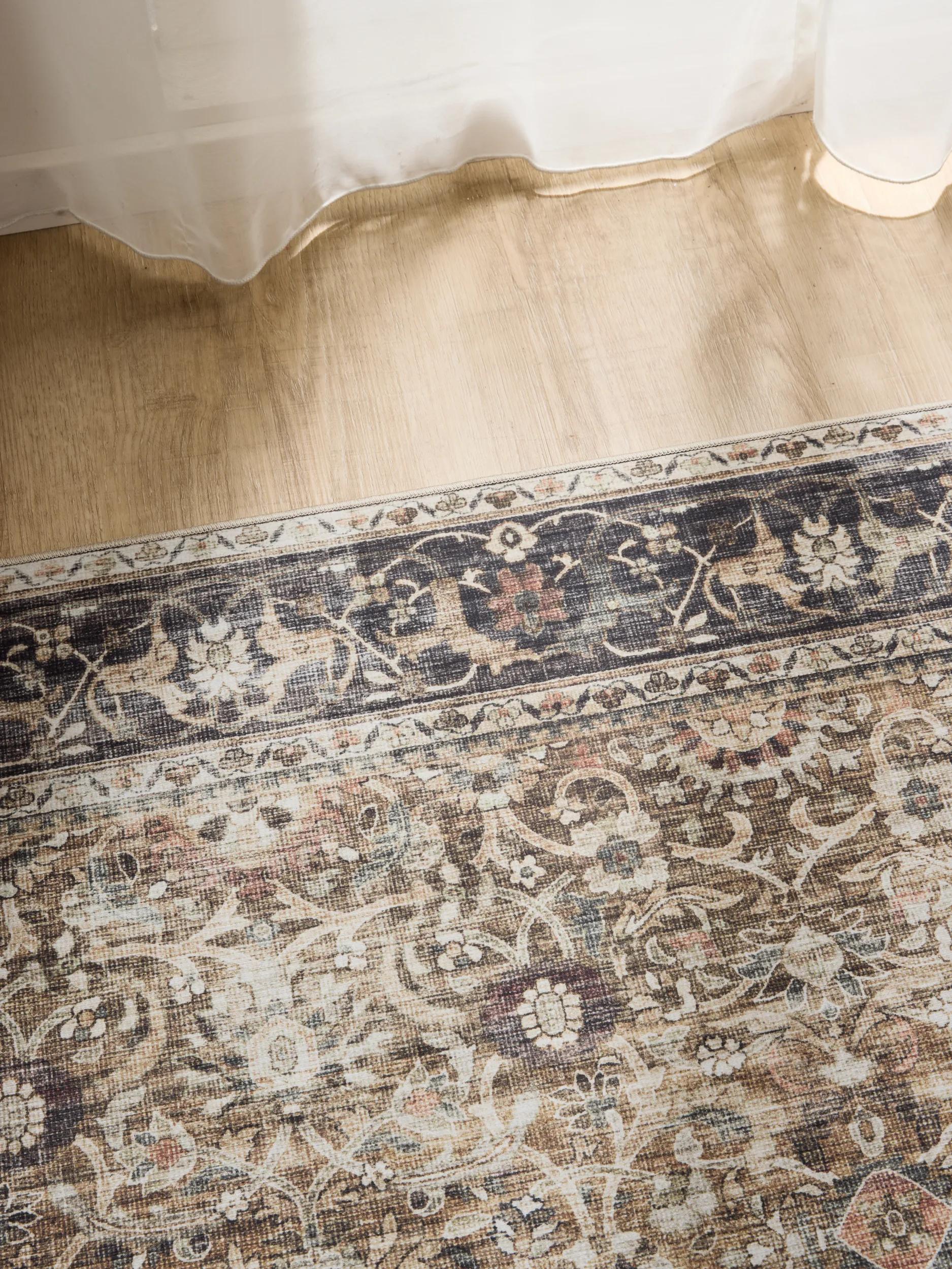 Washable Rug George Charcoal/Taupe