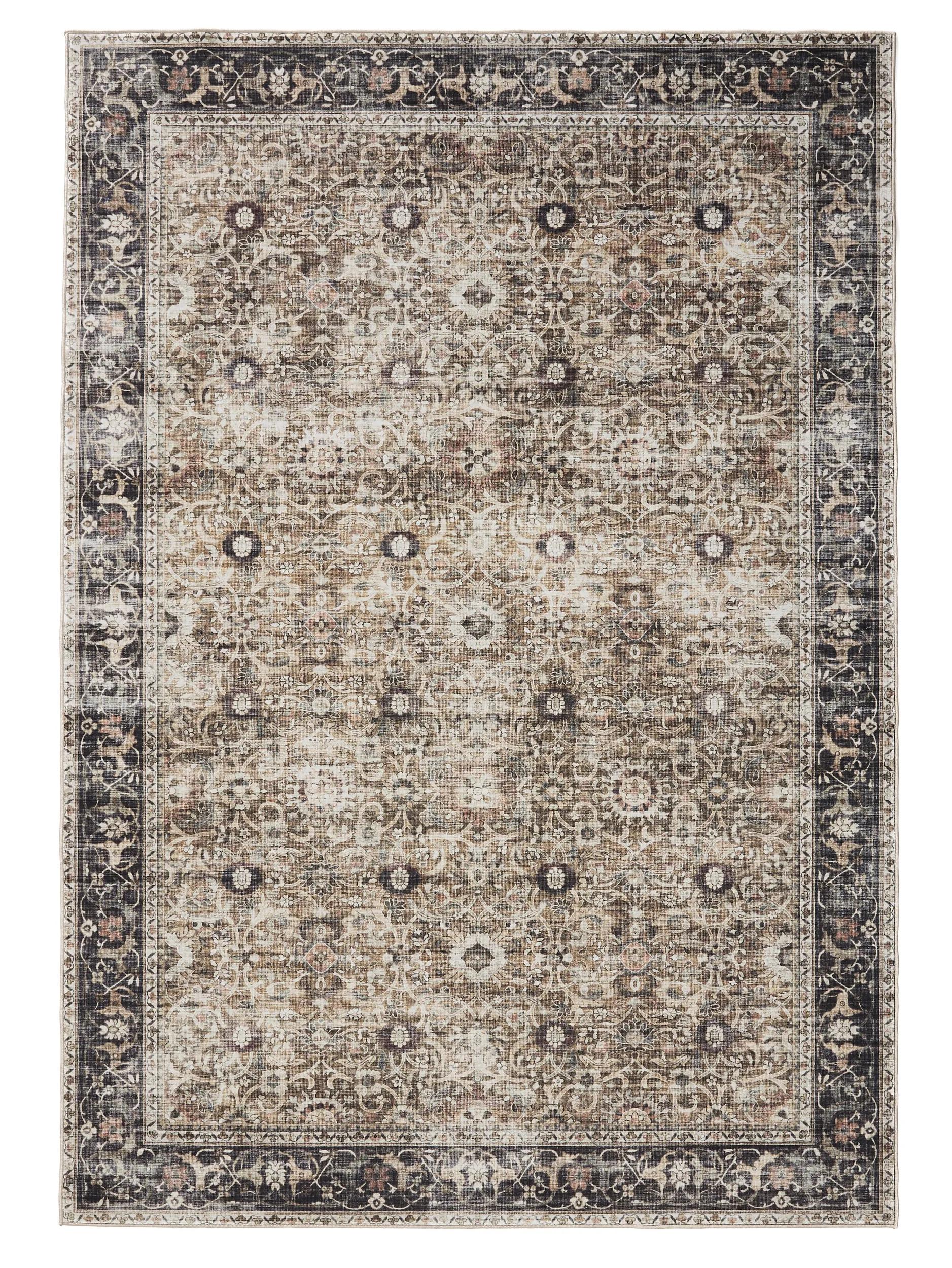 Washable Rug George Charcoal/Taupe