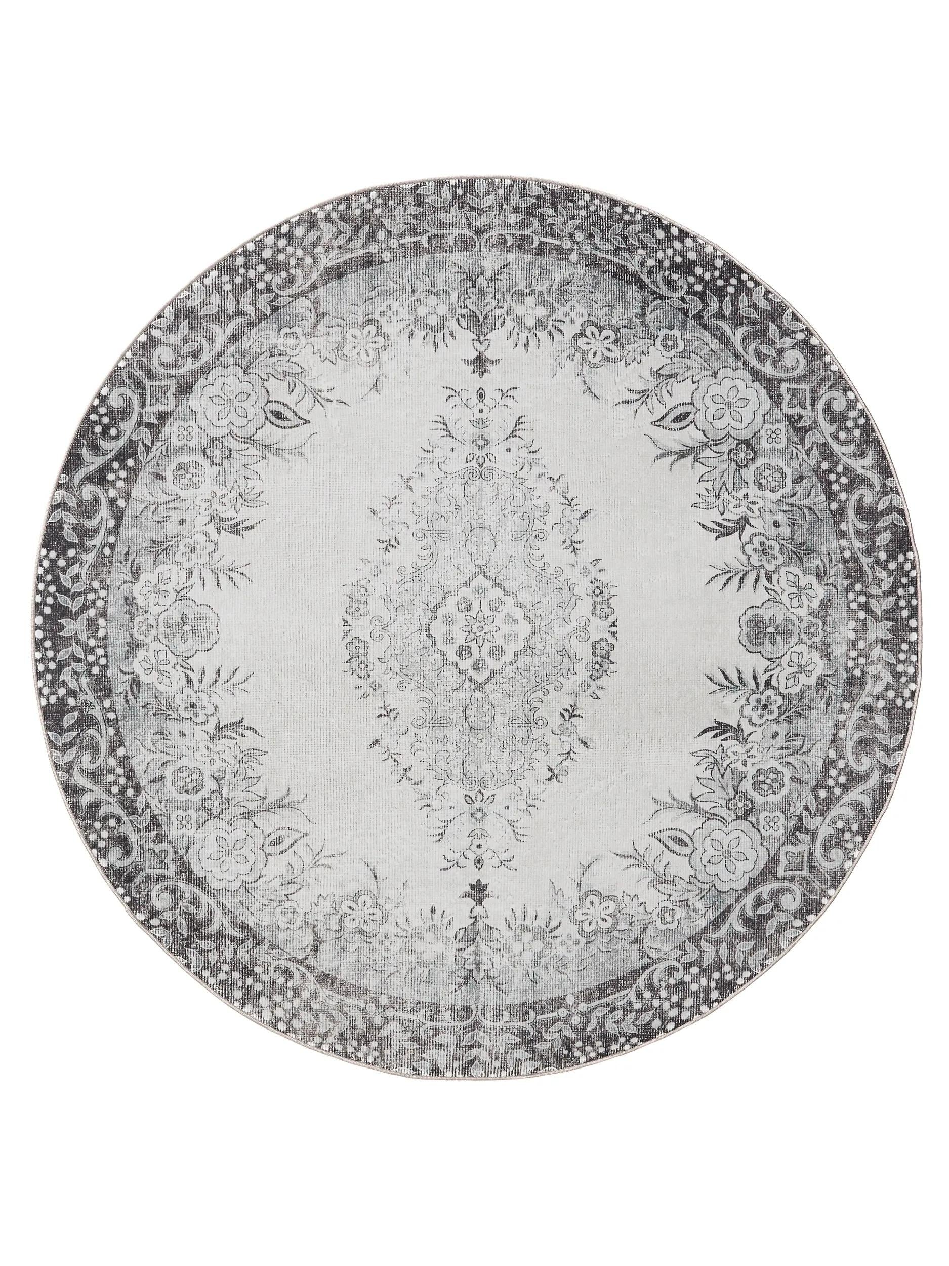 Washable Rug George Black/Grey