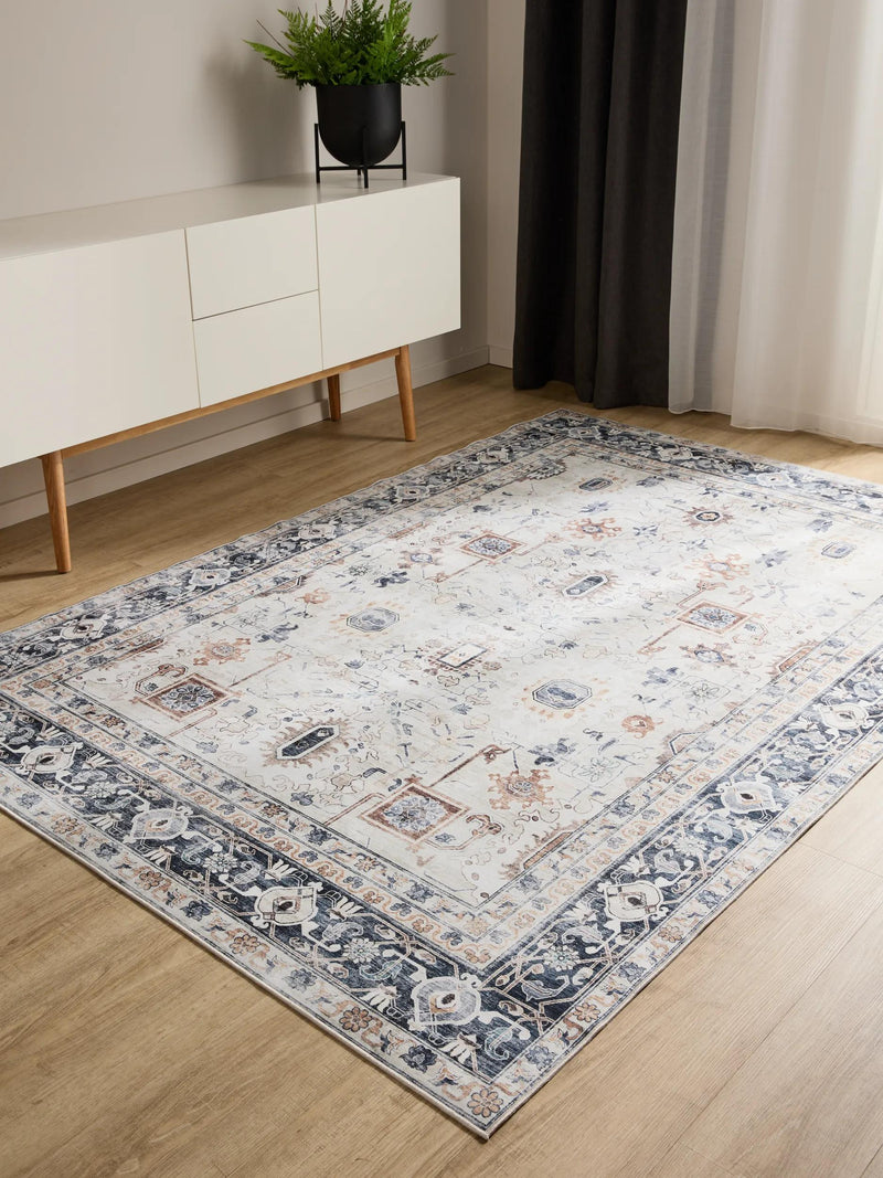 Washable Rug George Cream/Grey