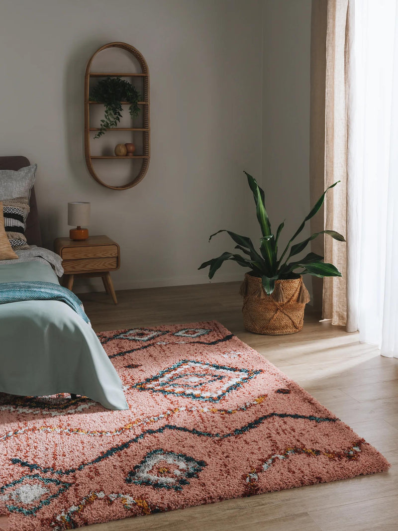 Shaggy rug Gobi Rose