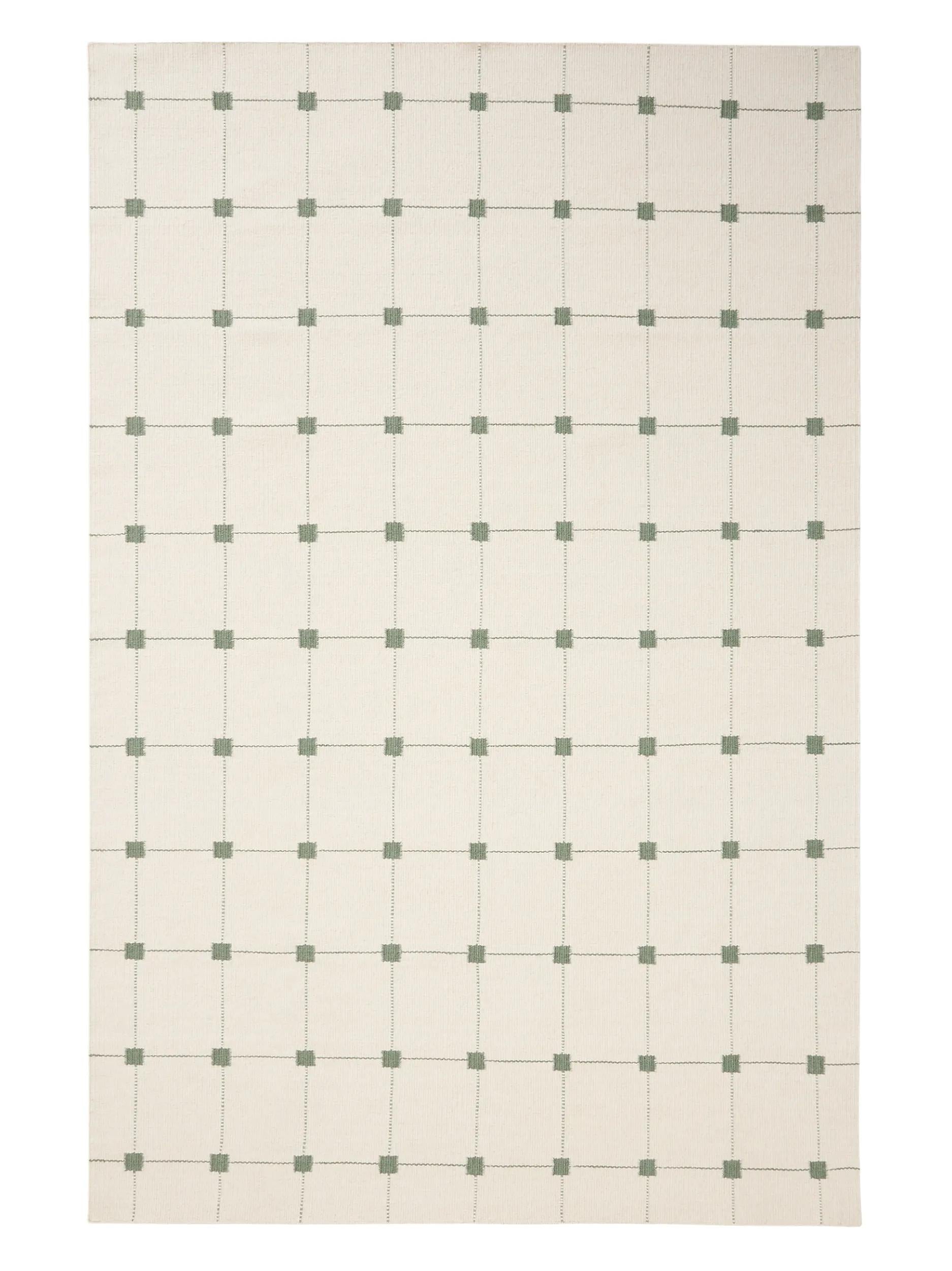 Alfombra de lana Grady crema/verde