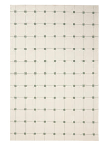 Alfombra de lana Grady crema/verde