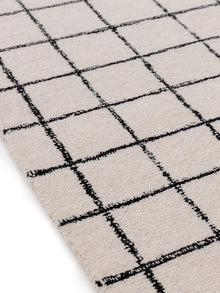 Wool Rug Grid Black/White