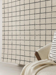 Wool Rug Grid Black/White
