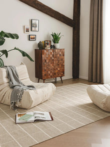 Tapis en laine Gyda taupe