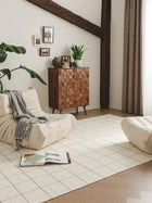 Tapis en laine Gyda crème