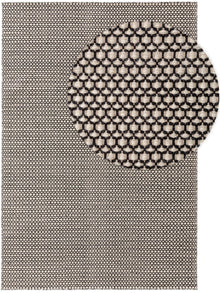 Alfombra de lana Hector Beige/Negro
