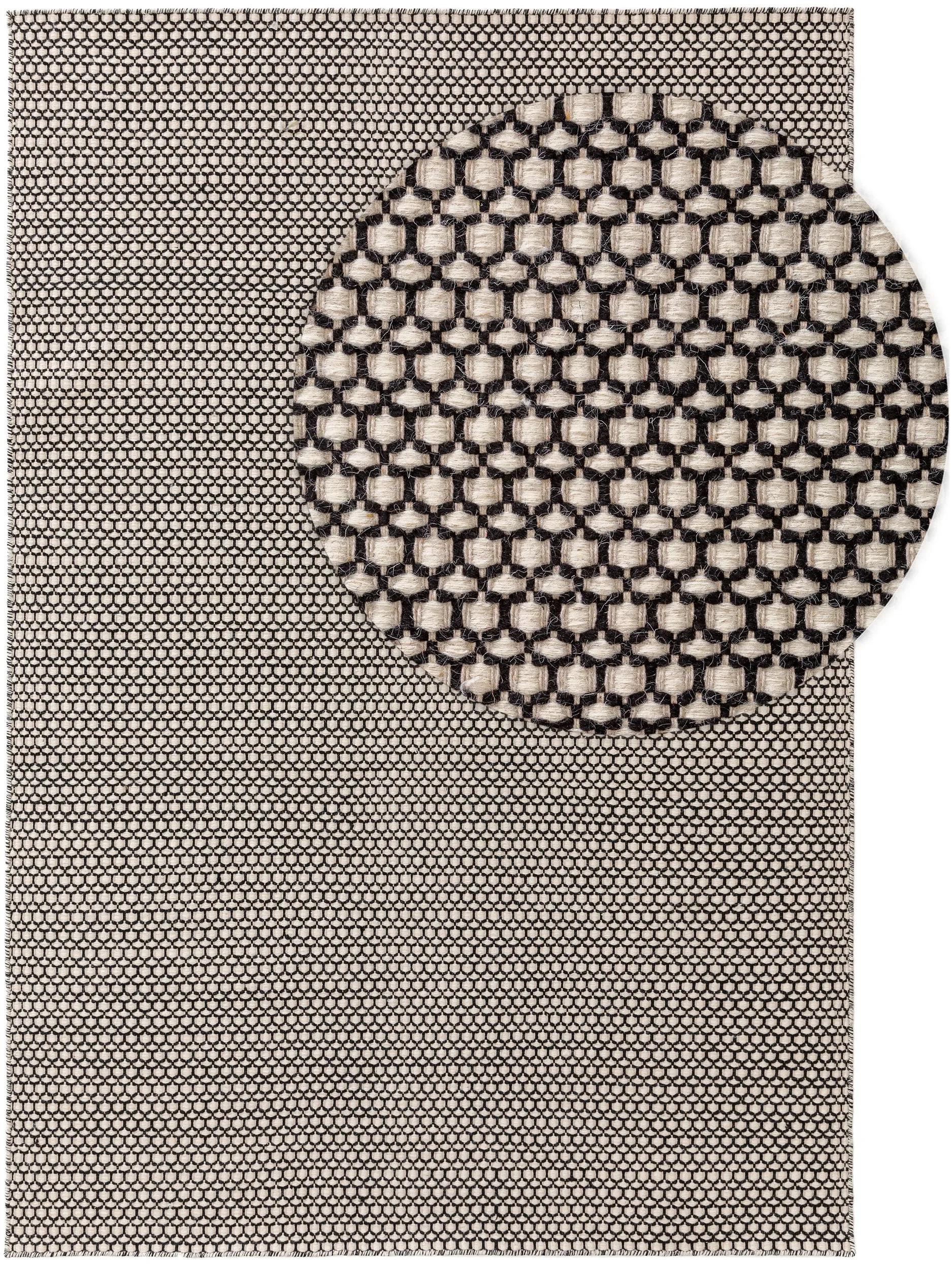 Alfombra de lana Hector Beige/Negro