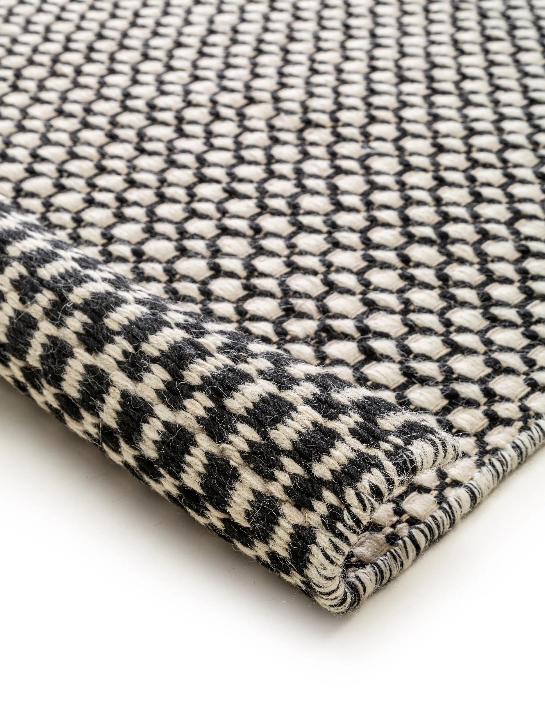 Alfombra de lana Hector Beige/Negro