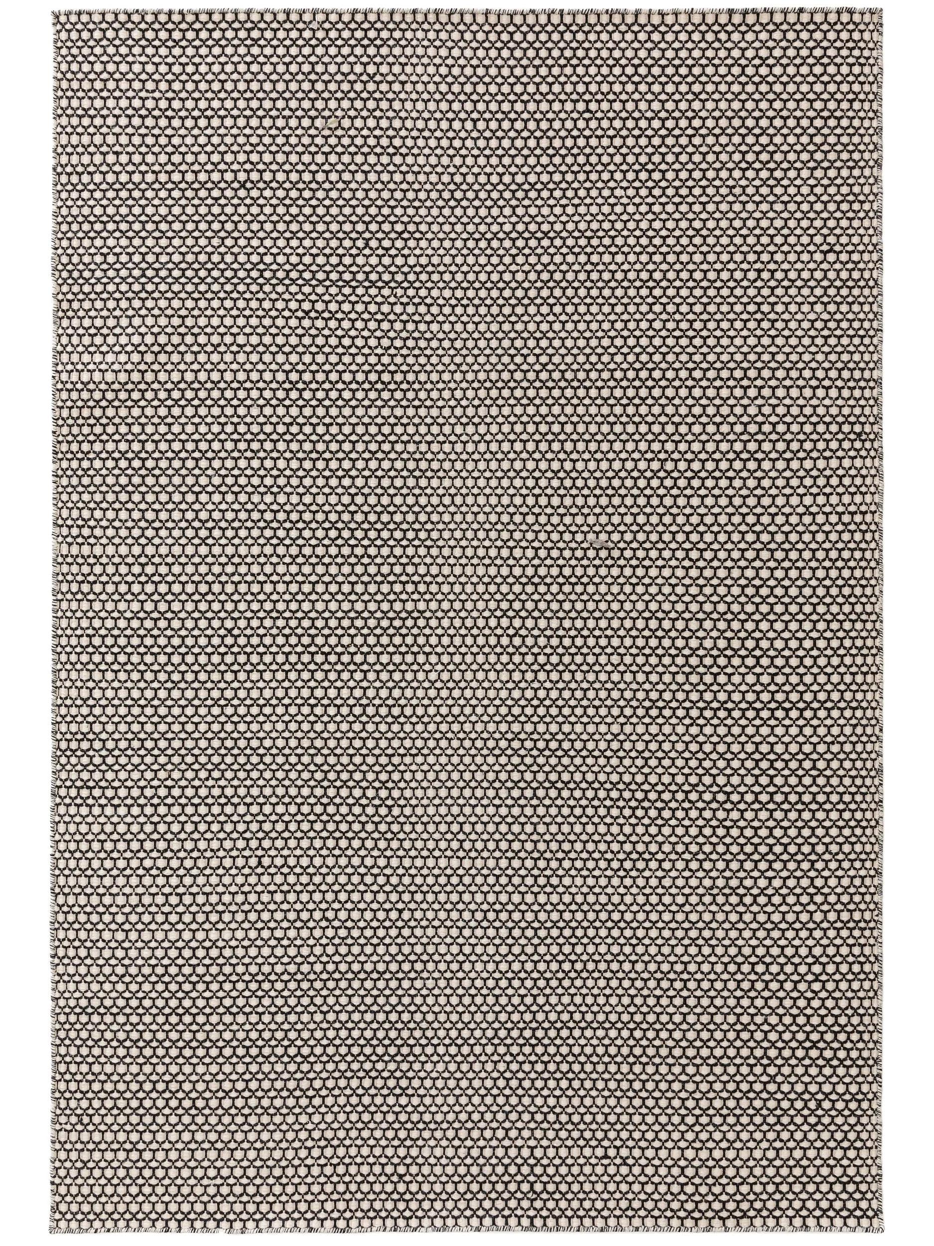 Alfombra de lana Hector Beige/Negro