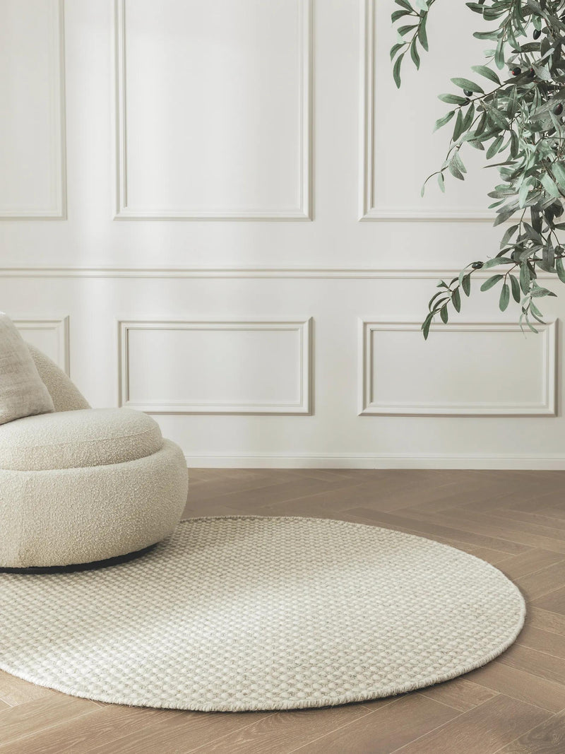 Round Wool Rug Hector Beige