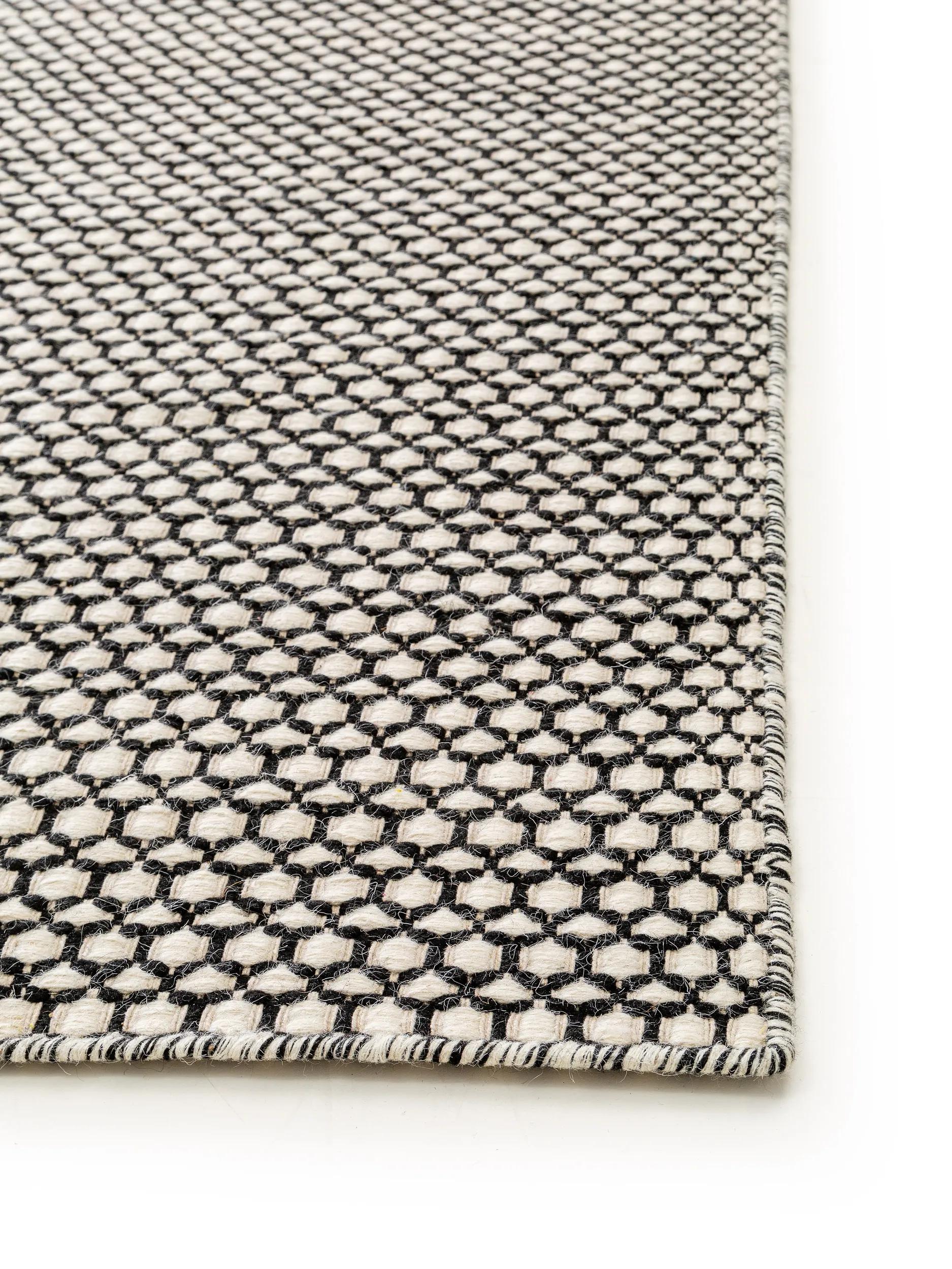 Alfombra de lana Hector Beige/Negro