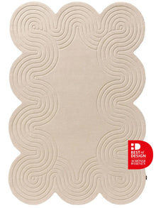 Alfombra de lana Helix crema