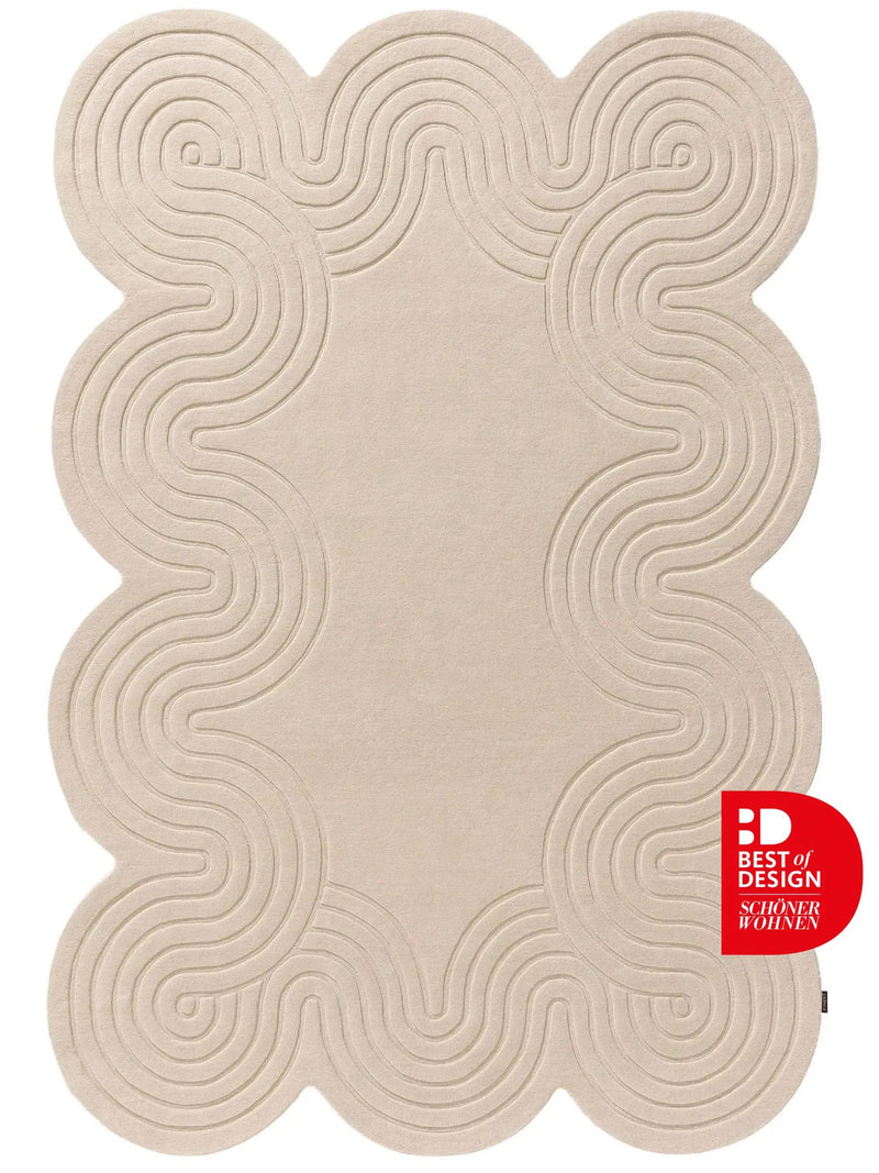 Alfombra de lana Helix crema