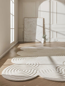 Alfombra de lana Helix crema